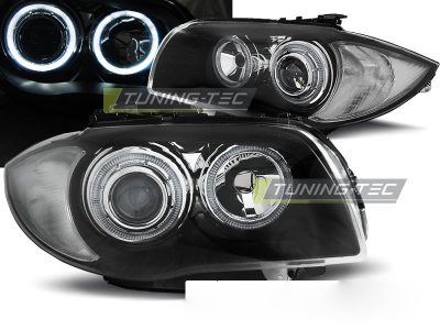 Fari Angel Eyes Nero per BMW 1 E87 (04-11) - Fanali Anteriori LED