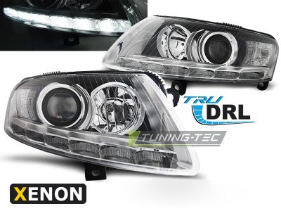 Xenon Fari True DRL Cromato per Audi A6 C6 (04.04-08) Luci Diurne
