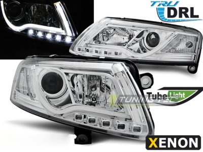 Xenon Fari Tube Luce DRL Cromo per Audi A6 C6 (2004-2008)