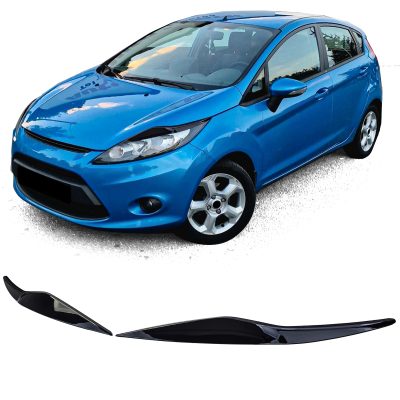 Palpebre Fari Sguardo Cattivo Nero Lucido per Ford Fiesta 2008-2012 Sinistra