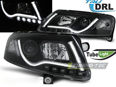 Fari Tube DRL Nero per Audi A6 C6 (04.04-08) - Luci Diurne
