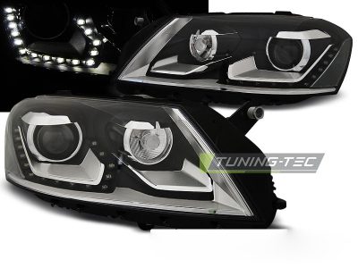 Fari Daylight Nero per Volkswagen Passat B7 (2010-2014) Fanali Anteriori