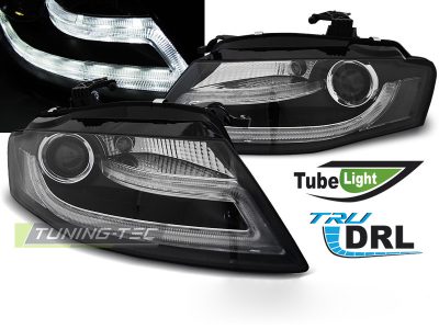 Fari True DRL Nero per Audi A4 B8 (04.08-11) Luci Diurne Anteriori