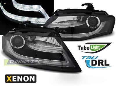 Xenon Fari True DRL Nero per Audi A4 B8 (04.08-11) Luci Diurne
