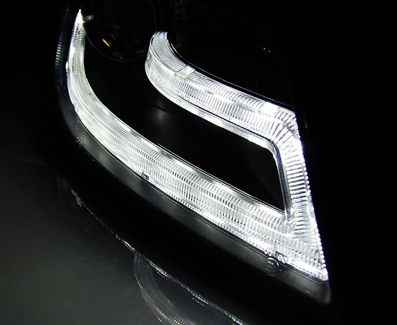 Xenon Fari True DRL Nero per Audi A4 B8 (04.08-11) Luci Diurne