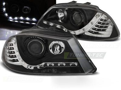 Fari Daylight Nero per Seat Ibiza 6L (04.02-08) - Fanali Anteriori