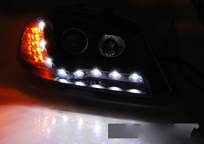 Fari Daylight Nero per Seat Ibiza 6L (04.02-08) - Fanali Anteriori