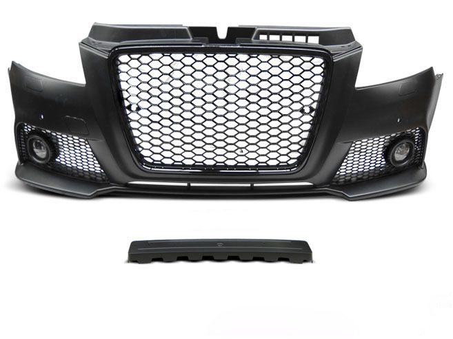 Anteriore Paraurti Sport Nero PDC per Audi A3 (2008-2012) con PDC