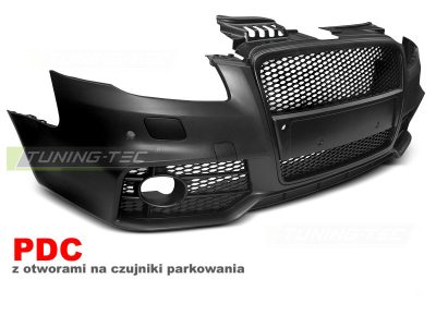 Anteriore Paraurti Sport Nero PDC per Audi A4 (2004-2008) con PDC