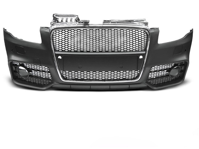 Anteriore Paraurti Sport Cromato Nero PDC per Audi A4 (2004-2008) con PDC
