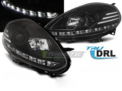 Fiat Punto Evo 10.09-12 Luci Diurne LED Nere con DRL