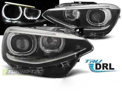 Fari True DRL Nero per BMW Serie 1 F20 (anni 2011-2014) Luci Diurne