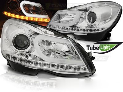 Fari Tube Cromato per Mercedes W204 (2011-2014) - Fanali Anteriori