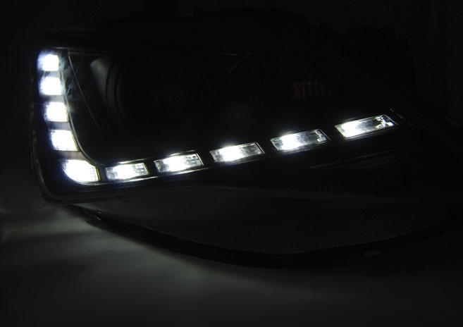 Fari True DRL Nero per Seat Ibiza 6J (2012-2015) Luci Diurne