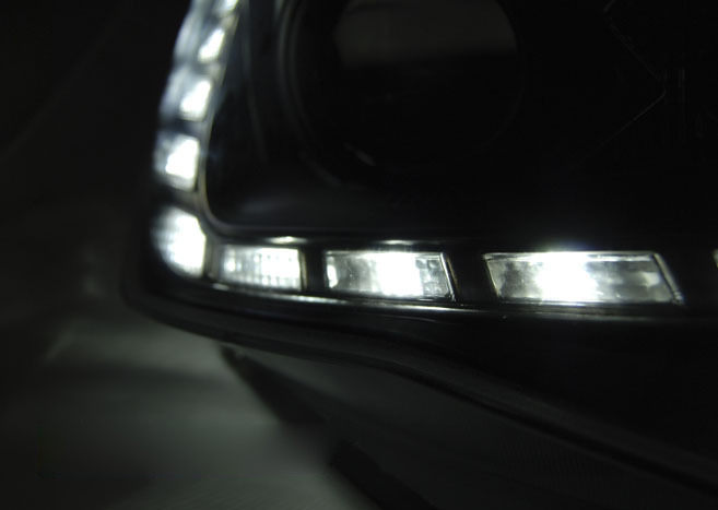 Fari True DRL Nero per Seat Ibiza 6J (2012-2015) Luci Diurne