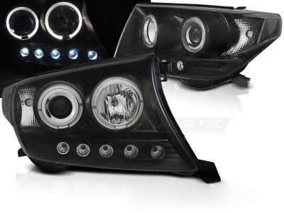 Toyota Land Cruiser 07-12 Angel Eyes Neri Fari Anteriori LED 2 Pezzi