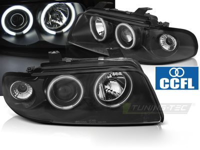 Fari Angel Eyes CCFL Nero per Audi A4 (11.94-12.98) Fanali Anteriori