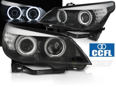 Fari Angel Eyes CCFL Neri LED Indicatori per BMW E60/E61 (2003-2007)