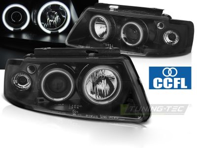 Fari Angel Eyes CCFL Nero per Volkswagen Passat B5 (96-08.00)