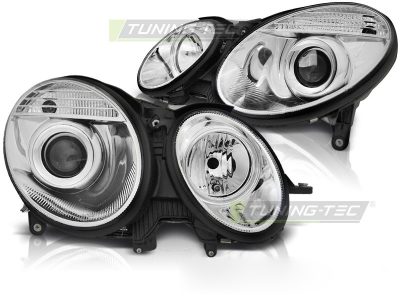 Fari Cromato per Mercedes W211 Classe E (05.06-09) Fanali Anteriori