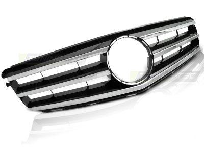 Griglia Cromato Nero per Mercedes W204 (2007-2014) - Griglia Sportiva Anteriore