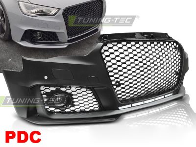 Anteriore Paraurti Sport Nero Lucido PDC per Audi A3 (2012-2016) con PDC