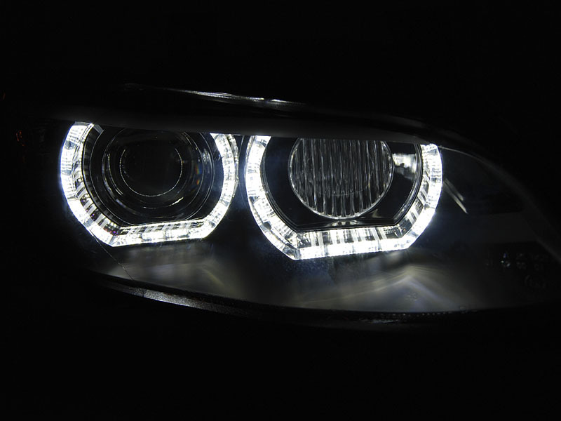 Xenon Fari Angel Eyes LED Nero Afs per BMW E92/E93 (06-10)
