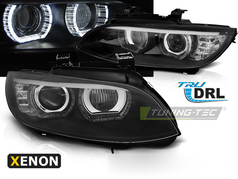 Xenon Fari Angel Eyes LED Nero per BMW E92/E93 (2006-2010)