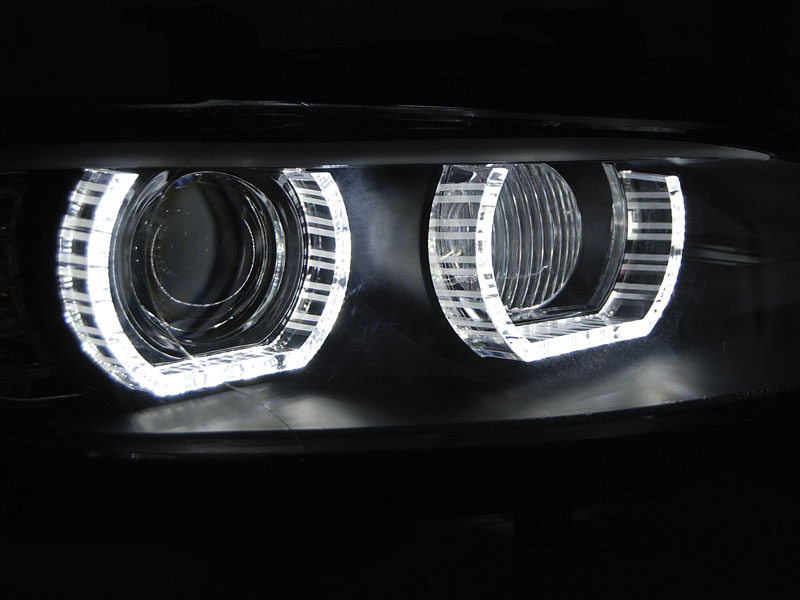Xenon Fari Angel Eyes LED Nero per BMW E92/E93 (2006-2010)