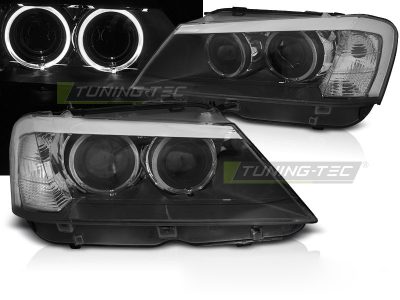 Fari Angel Eyes LED Nero per BMW X3 F25 (10/2007-07/2014)