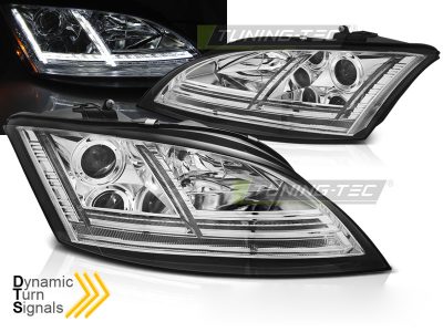 Fari LED Cromato Sequenziali per Audi TT (2006-2010) 8J - Fanali Anteriori
