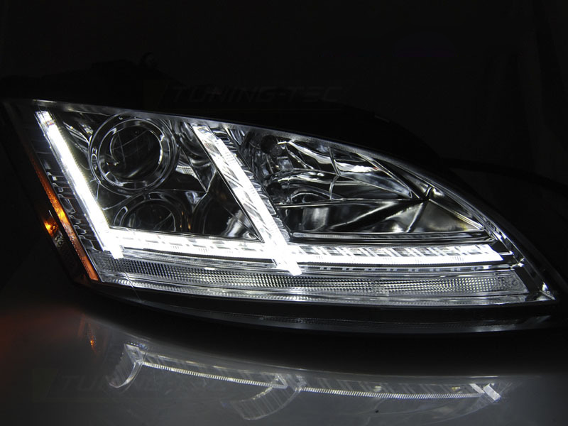 Fari LED Cromato Sequenziali per Audi TT (2006-2010) 8J - Fanali Anteriori
