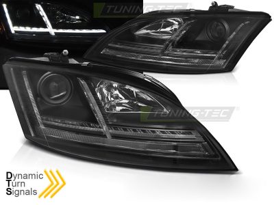Fari LED Nero Sequenziali per Audi TT (2006-2010) 8J, Anteriori, Neri