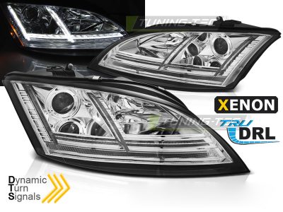 Xenon Fari LED DRL Cromato Sequenziali per Audi TT (2006-2010) 8J