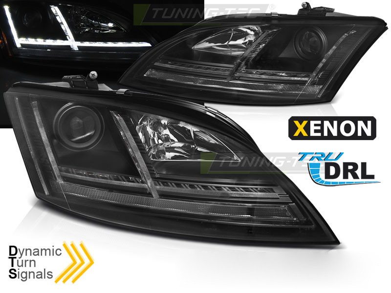 Xenon Fari LED DRL Nero Sequenziali per Audi TT (2006-2010) 8J Luci Diurne