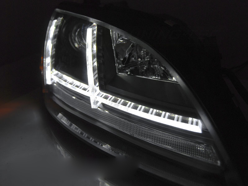 Xenon Fari LED DRL Nero Sequenziali per Audi TT (2006-2010) 8J Luci Diurne