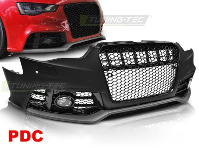 Anteriore Paraurti Sport Nero PDC per Audi A5 (2011-2016) con PDC