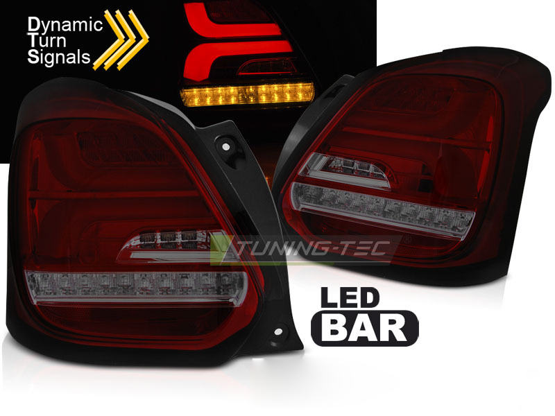 Suzuki Swift Vi 17-23 Rosso Fumé LED Sequenziali per Auto Tuning Accessori