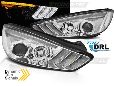Ford Focus MK3 15-18 Indicatori Sequenziali LED DRL Cromati