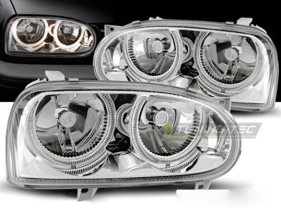 Fari Angel Eyes Cromato per Volkswagen Golf III (91-97) - Fanali Anteriori
