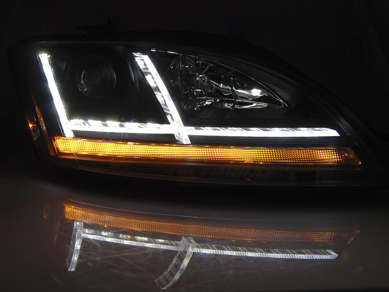 Xenon Fari LED DRL Nero Sequenziali per Audi TT (2006-2010) con AFS