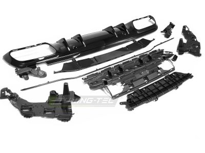 Diffusor Nero Lucido Sport per Mercedes W205 (anni 2018 e Seguenti)