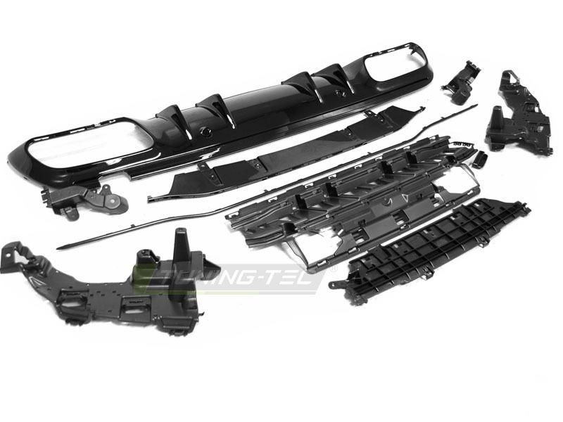 Diffusor Nero Lucido Sport per Mercedes W205 (anni 2018 e Seguenti)