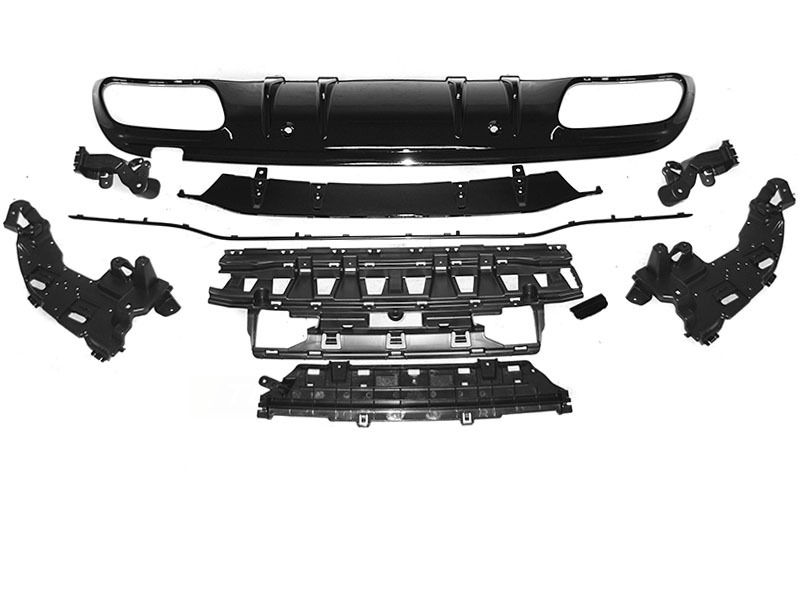 Diffusor Nero Lucido Sport per Mercedes W205 (anni 2018 e Seguenti)