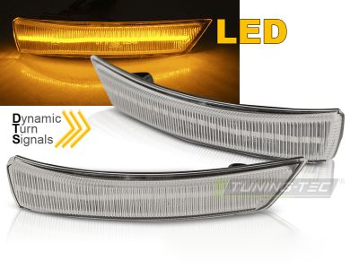 Laterale Direzionale Nello Specchio Sequenziale LED Bianco per Ford Focus MK2