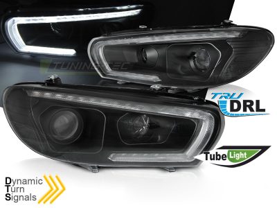 Fari Tube Sequenziali LED Nero per Volkswagen Scirocco (08-04.14) Fanali LED