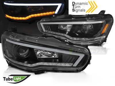 Mitsubishi Lancer 8 08-16 Tubo Luce Sequenziale Nera per Universale