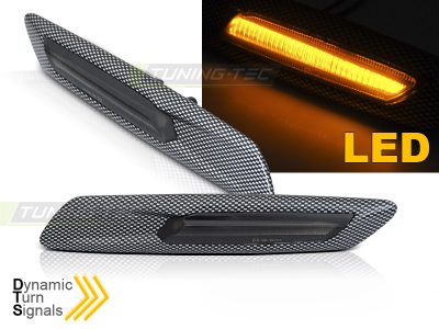 Laterale Direzione Carbonio Fumoso Sequenziale LED per BMW F10/F11 (10-13)