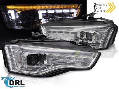 Xenon Fari LED Cromato Sequenziali per Audi A5 (2011-2016) - Kit Fari Xeno