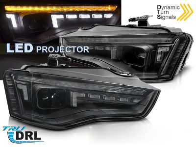 LED Fari LED Nero Sequenziali per Audi A5 (2011-2016) Colore Nero Sequenziale